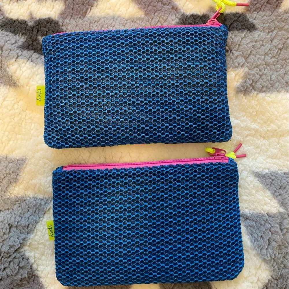 Ipsy Make Up Bags Bundle. 80’s Neon Colors, Selling Both Together!